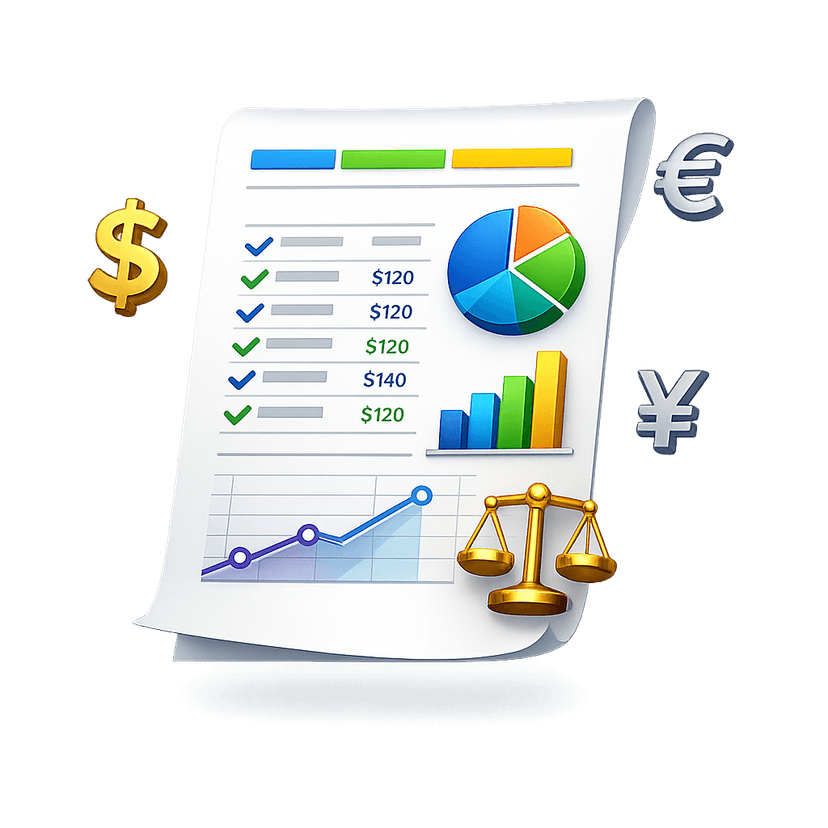 Accounting software interface