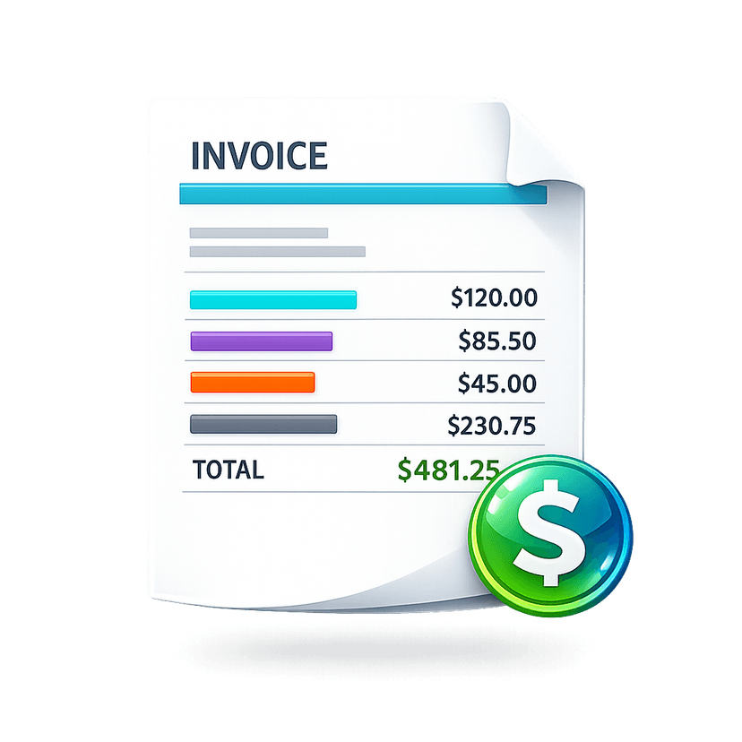 Professional invoicing software interface